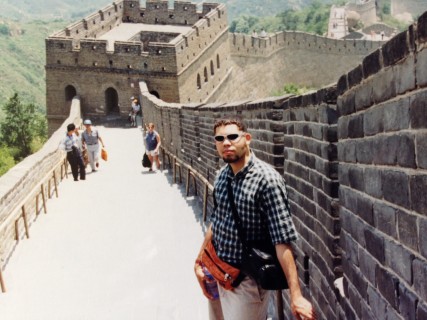 Julian Vasquez Heilig at Great Wall of China (Badaling) in 1996